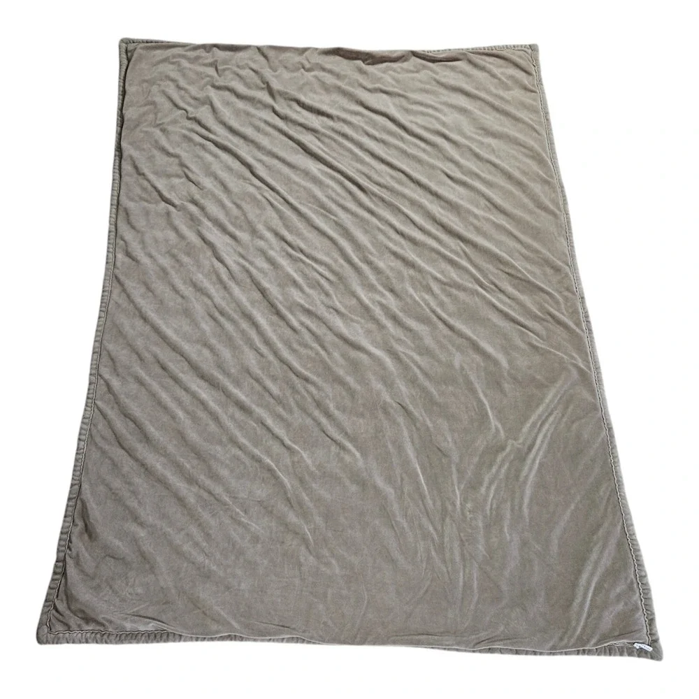 Pottery Barn Faux Fur Brown Ombre Throw Blanket Heavy Soft Plush 50